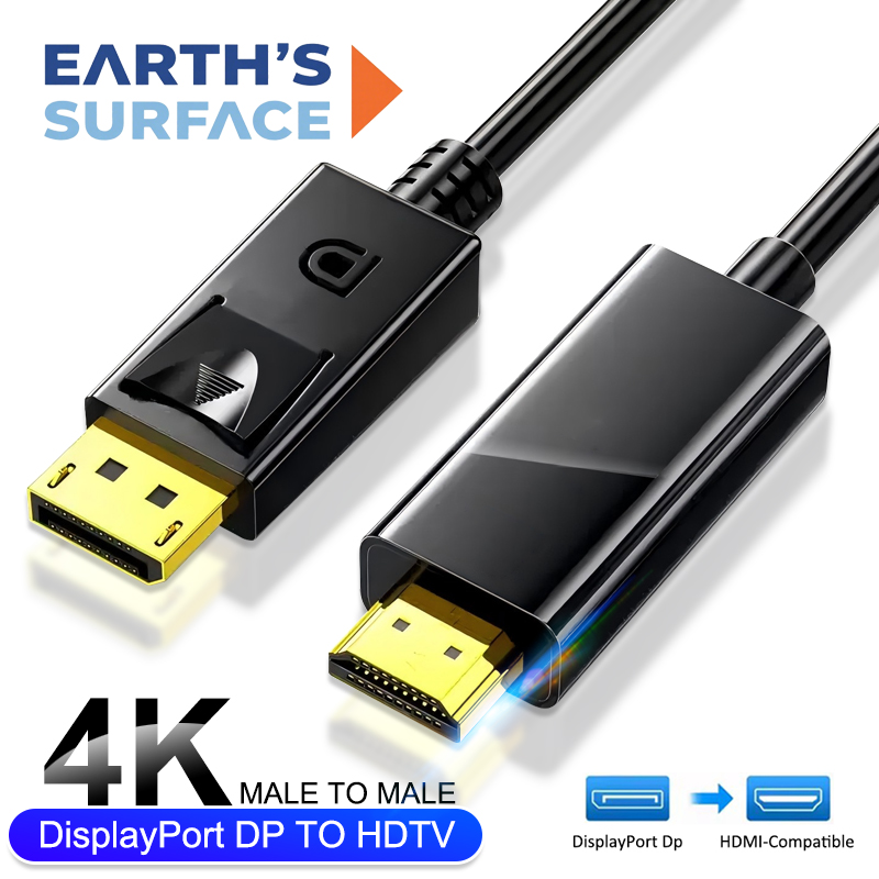 Home Cinema Projector 4K - สายอะแดปเตอร์ DisplayPort แบบทิศทางเดียว 4K ความยาว 1.8