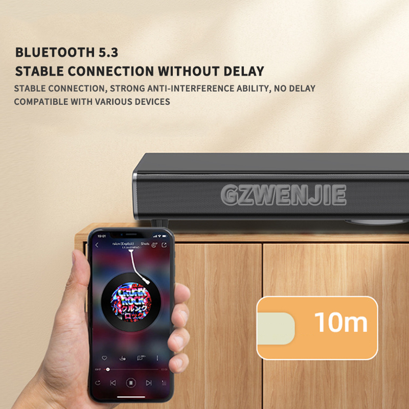 Home Cinema With Wireless Rear Speakers - ซาวด์บาร์ทีวีติดผนังสำหรับโฮมเธียเตอร์ ยาว 99 ซม. พร้อมซับวูฟเฟอร์คู่ ระบบเสียงบลูทูธสำหรับโรงภาพยนตร์