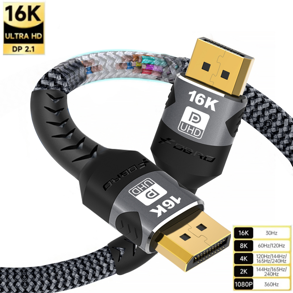 Home Cinema Projector 4K - 16K DP 2.1 Displayport สาย 16K
