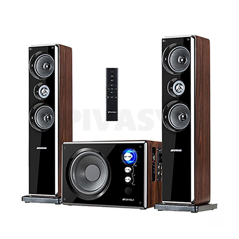 Home Cinema With Wireless Rear Speakers - 6.5 นิ้วลําโพงบลูทูธสามสเตอริโอลําโพงซับวูฟเฟอร์ 2.1 ระบบโฮมเธียเตอร์เสียงชุด 30W เสียงกล่อง