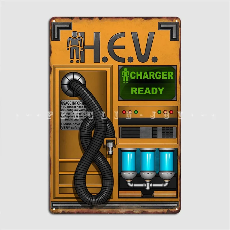 Home Cinema In - ป้ายโลหะ Half Life Hev Charger สำหรับตกแต่งผนังบ้าน