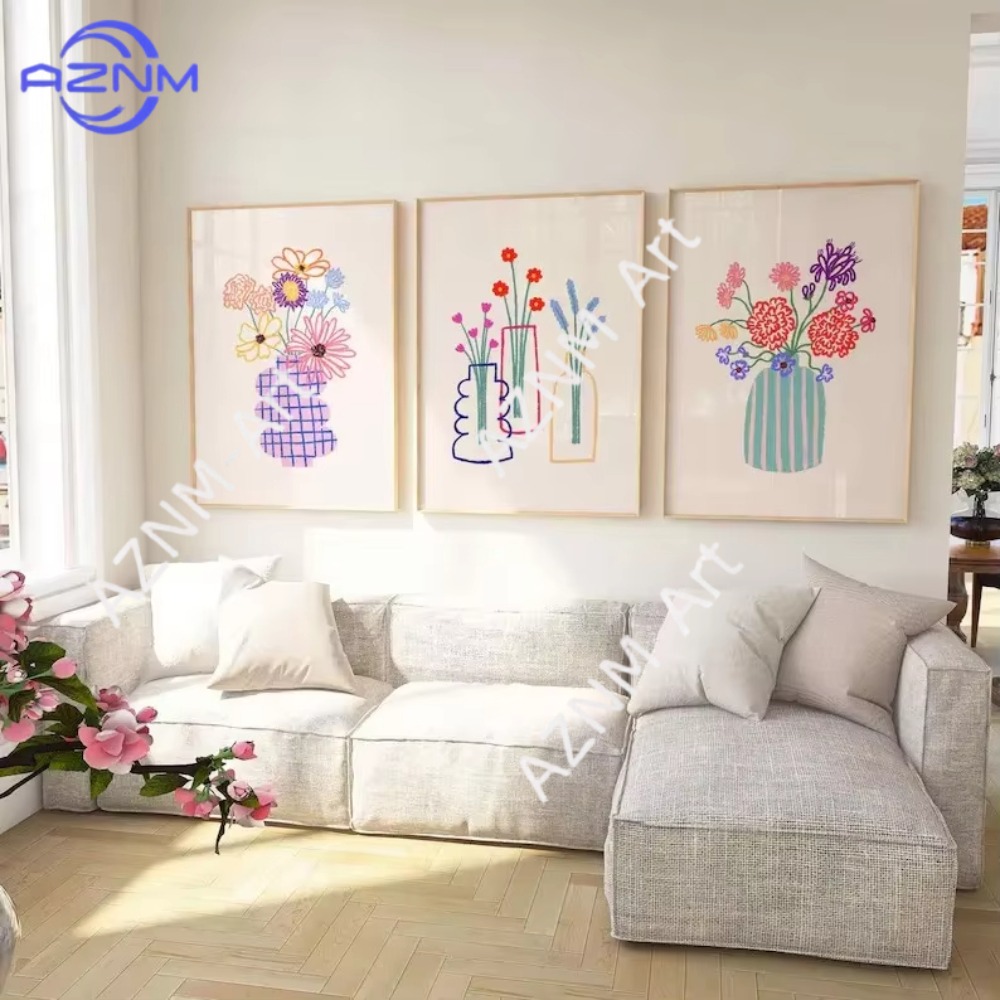 1/3 ชิ้น ภาพวาดแจกันดอกไม้แบบน - Home Cinema Wall Art บทวิจารณ์และราคา