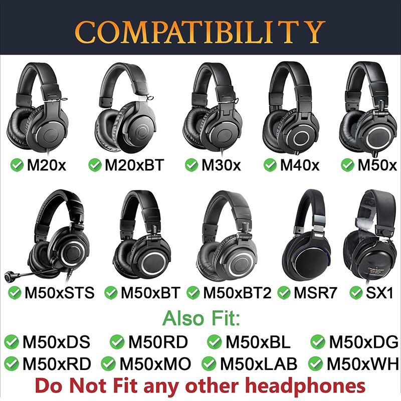 แผ่นรองหูฟังสำรองสำหรับหูฟัง A - Audio Technica Headphone Ath-M50X บทวิจารณ์และราคา