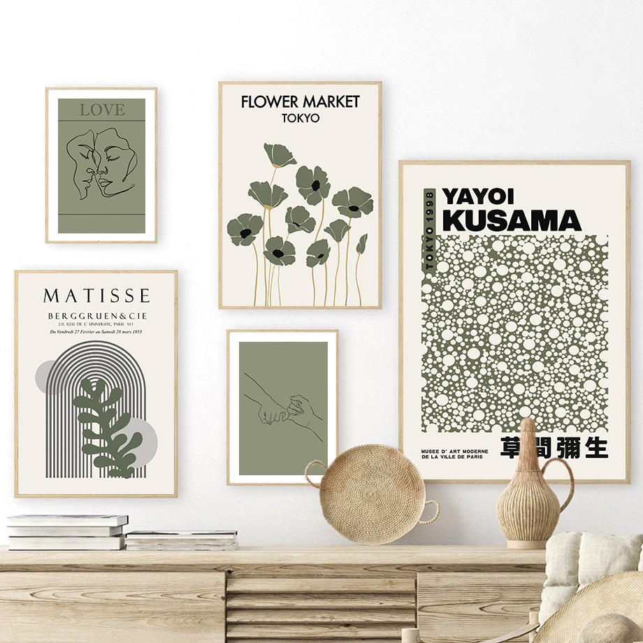 สีเขียวเซจ ยาโยอิ คุซามะ มาติส - Home Cinema Wall Art บทวิจารณ์และราคา