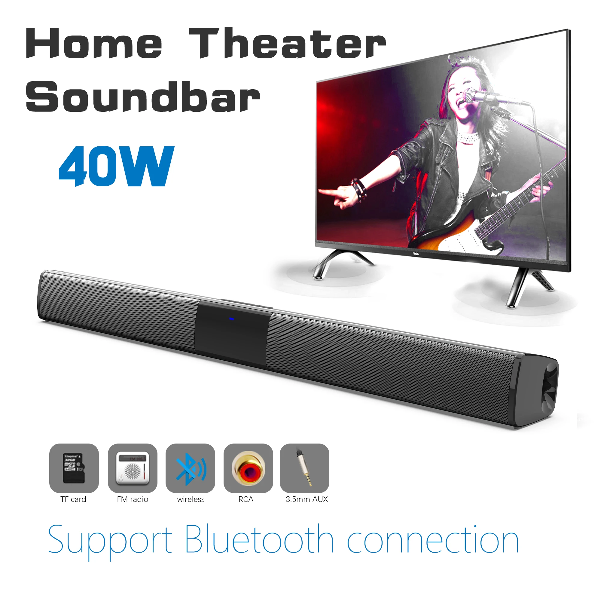 แถบเสียงพลังสูง40W สำหรับทีวีค - Home Cinema With Wireless Rear Speakers บทวิจารณ์และราคา