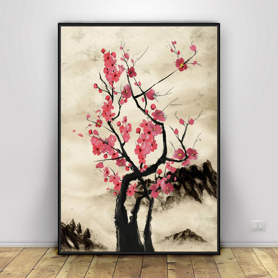 ภาพพิมพ์บนผ้าใบลายซามูไร ซากุร - Home Cinema Wall Art บทวิจารณ์และราคา