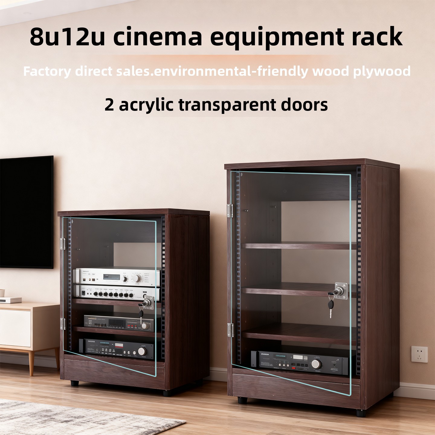 ตู้แอมป์แบบโปร่งใสด้านหน้า 8U  - Home Cinema Rack บทวิจารณ์และราคา